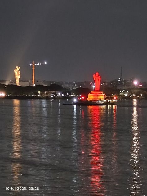 Hyderabad statue #ambedkarstatur #telunganastate #newstatue Hussain Sagar Lake Hyderabad, Hyderabad Night View, Hyderabad Night, Ambedkar Statue, Unique Pic, Cutwork Blouse, Cutwork Blouse Designs, Face Pictures, Night View