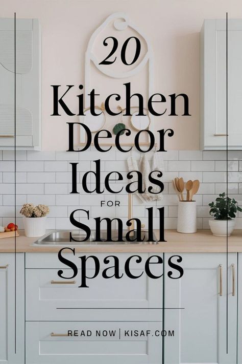 Transform your small kitchen into a stylish and functional space with these 20 kitchen decor ideas. From clever storage solutions to stylish lighting, we've got you covered. #kitchendecor #smallspaces https://www.theworldaccordingtome.org/1963860_15-kitchen-ideas-to-transform-your-space/?20-kitchen-decor-ideas-for-small-spaces Small Kitchen Decor Apartment Simple, Tiny Kitchen Ideas Layout Small Spaces, Decorating Small Kitchen, Decorating A Small Kitchen, Small Kitchen Decor Ideas, Downstairs Kitchen, Small Kitchen Colors, Small Kitchen Decorating Ideas, Ideas For Small Kitchens