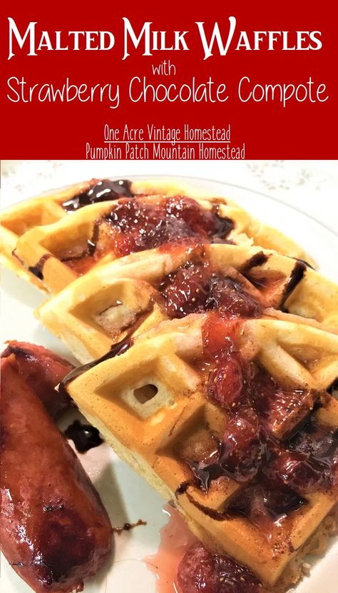 Malted Milk Waffles ⋆ Vintage Mountain Homestead Malted Waffle Recipe, Yeast Waffle Recipe, Yeast Waffles, Baked Oatmeal Casserole, Mountain Homestead, Oatmeal Casserole, Breakfast Waffle Recipes, Vintage Homestead, Waffle Batter