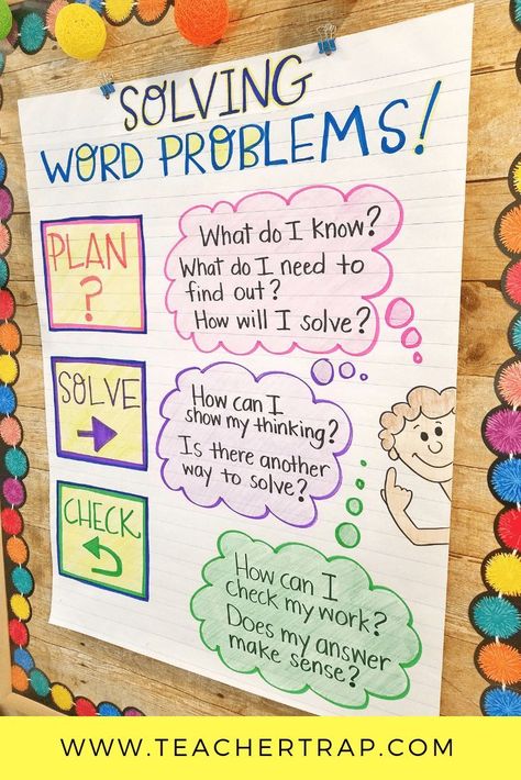 Word Problem Anchor Chart, Word Problem Strategies, Teaching Word Problems, Math Anchor Chart, Multi Step Word Problems, Multiplication Word Problems, Problem Solving Strategies, Math Charts, Classroom Anchor Charts