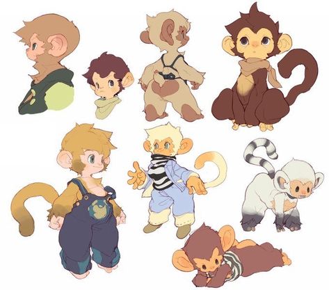 Age Reg, Fursona Ideas, Cottagecore Animals, Monkey Pose, Monkey Drawing, Oc Outfits, Cartoon Monkey, Monkey Art, Emoji Art