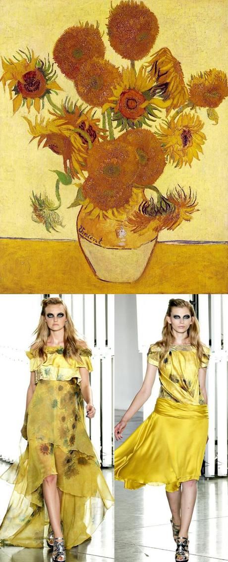 Sunflower Fashion Design, Impressionism Wedding, Art In Fashion, Gifted Children, Van Gogh Inspired, Sonia Delaunay, History Fashion, Van Gogh Paintings, Van Gogh Art