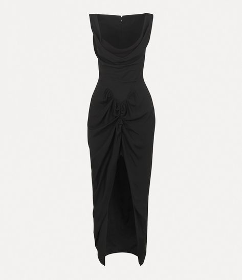 Long Panther dress in BLACK | Vivienne Westwood® Viviane Westwood, Vivienne Westwood Designs, Vivienne Westwood Shop, Black Vivienne Westwood, Slinky Black Dress, Vivienne Westwood Dress, Andreas Kronthaler, Expensive Dresses, Rich Clothes