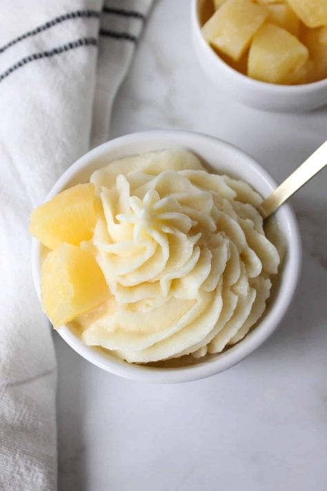 Dole Whip Ninja Creami Recipe Ninja Creami Yogurt Recipes, Ninja Creami Recipes Dairy Free, Dairy Free Creami Ninja Recipe, Dole Whip Ninja Creami, Dairy Free Ninja Creami, Ninja Creami Healthy Recipes, Balanced Nutritionist, Ninja Creami Recipe, Ninja Creamy