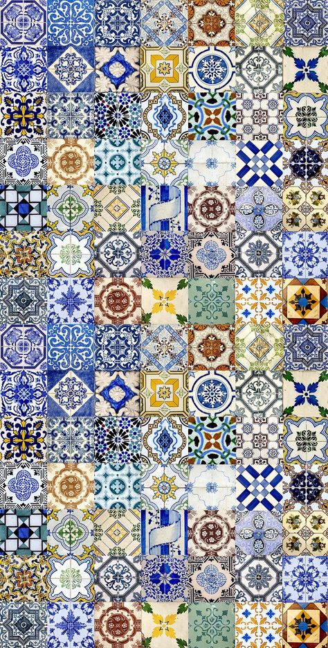 Tiles | Portugal #Porto #Portugal Wallpapers Interior, Stary Papier, 심플한 그림, Portugal Fashion, Portuguese Tile, Colourful Tile, Portuguese Tiles, Tattoo Pattern, Design Tattoo