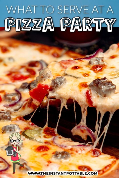 What To Serve With Pizza, Pizza Side Dishes, Pizza Sides, Party Side Dishes, Quick Family Dinners, Pizza Cake, Pizza Bar, Making Homemade Pizza, Chafing Dishes