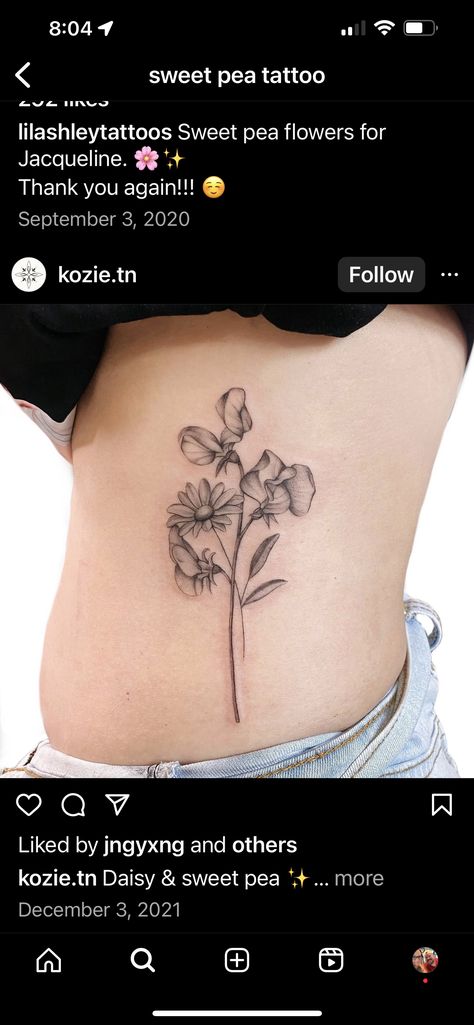 Sweet Pea And Daisy Flower Tattoo, Sweat Pea And Daisy Flower Tattoo, Sweetpea And Daisy Tattoo, Daisy And Sweetpea Tattoo, Daisy Sweet Pea Tattoo, Daisy And Sweet Pea Tattoo Birth Flower, Daisy And Sweet Pea Tattoo, Sweetpea Tattoo, Sweetpea Flower Tattoo