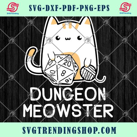 Dungeon Meowster, Vinyl Svg, Cat Svg, Geometric Animals, Htv Vinyl, Svg Silhouette, Like Animals, Animal Clipart, Mandala Svg