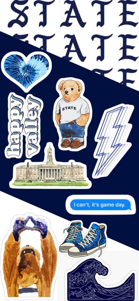 Penn State Cap Decoration, Penn State Aesthetic Wallpaper, Penn State Wallpaper, Penn State Aesthetic, Penn State College, Penn State Logo, Ivy League Colleges, Collage Iphone, Pennsylvania State University