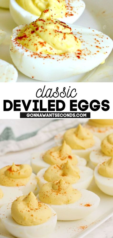 How To Make Deviled Eggs Recipes, Eggs Deviled, Classic Deviled Eggs, Devilled Eggs, Best Deviled Eggs, Vegetarian Gluten Free, Easter Appetizers, Deviled Eggs Classic, Protein Packed Snacks