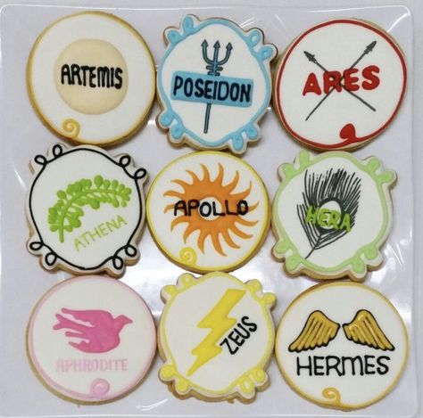 Percy Jackson Cake, Greek Party Theme, Percy Jackson Birthday, Percy Jackson Party, Goddess Party, The Kane Chronicles, Themed Cookies, Magnus Chase, 12th Birthday