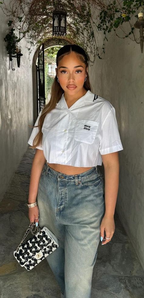 Jordyn Woods Jordyn Woods Outfits, Jordie Woods, Jordyn Woods Makeup, Jordyn Woods Style, Woods Outfit, Jodie Woods, Jordan Woods, Heels Ideas, Jane Russell