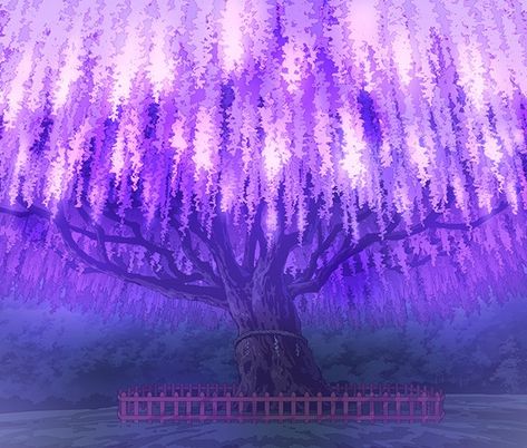 (Dairoku:ayakashimori) Wisteria Tree Demon Slayer, Wisteria Demon Slayer, Wisteria Anime, Kny Background, Haori Pattern, Castle Background, Moonlight Photography, Wisteria Tree, Butterfly Background