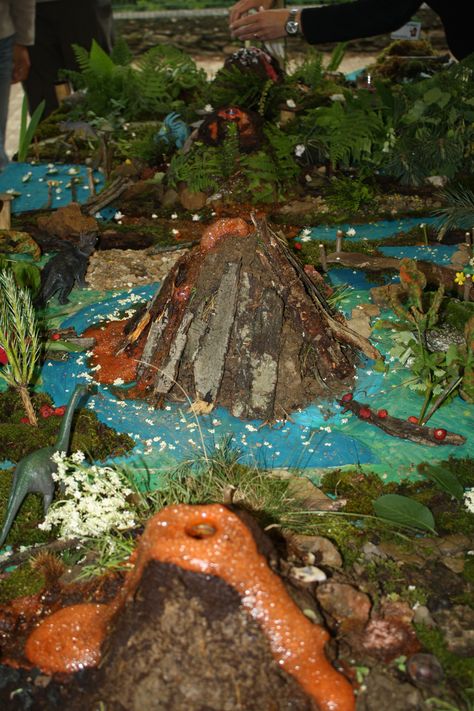 Il y  a quelques années , au cours d’une classe verte , nous avions réalisé cette activité : Création d’une grande maquette avec plusieurs volcans . La maquette stimule les représentations mentales et la collaboration :  les élèves échangent , développent leur imagination et la structuration de l’espace . Voici des photos : J’avais utilisé … Volcano Projects, Dinosaur Activities Preschool, Summertime Crafts, Children's Games, Dinosaur Activities, Educational Activities For Kids, Childrens Games, School Art Projects, Art Plastique