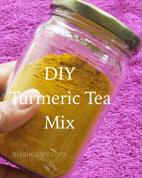 turmeric tea mix Turmeric Tea Recipe, Turmeric Drink, Detox Tea Recipe, Tea Drink Recipes, Turmeric Recipes, Turmeric Tea, Healthy Teas, Juicing For Health, Turmeric Benefits