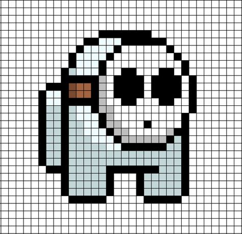 A pixel art template of the white Shy Guy themed as an imposter from Among Us the popular video game.

Original is made by Baba O'Pearls. I just changed the colours. White Pixel Art, Graph Paper Drawings, Easy Pixel Art, Coloring Calendar, Shy Guy, Pixel Art Games, Minecraft Ideas, Perler Patterns, Paper Drawing