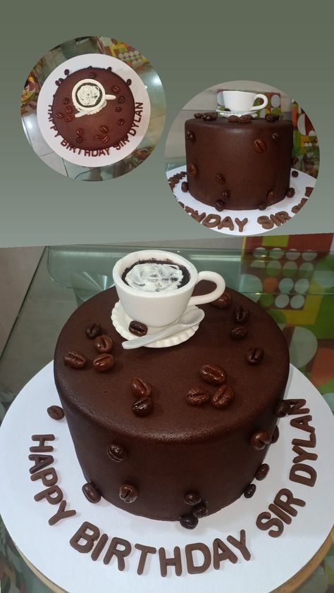 Coffee Lover Cake Design, Coffee Lover Cake, Cofee Cake, Lover Cake, Coffee Theme, Enjoy Coffee, Elegant Blouse Designs, Cake Decor, Cakes For Boys