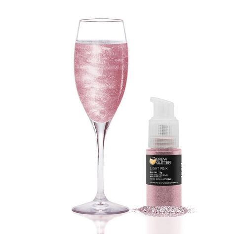 Pink Edible Glitter Drink, Edible Drink Glitter, Pink Glitter Drink, Cherry Desert, Edible Glitter Spray, Glitter Drinks, Glitter Cocktails, Glitter For Drinks, Drink Glitter