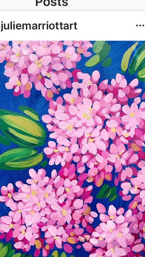 Pretty Flower Paintings, Floral Painting Easy, Simple Flower Painting Acrylics, Acrylic Paint Flowers, Colorful Flower Painting, Gouache Flowers, Flower Acrylic Painting, Painting On Canvas For Beginners, Floral Art Paintings