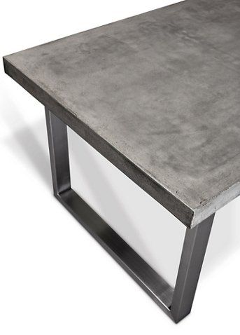 Miller 83" Dining Table, Concrete $1,725.00 Concrete Top Dining Table, Balcon Mic, Concrete Table Top, Gray Concrete, Dining Table Sale, Concrete Dining Table, Industrial Dining Table, Contemporary Dining Table, Concrete Furniture