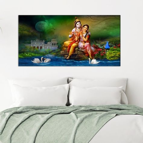 Big Wall Painting, Radha Krishna Canvas, Traditional Wall Paint, Radha Krishna Modern Art, Abstract Wall Art Painting, 3d Wall Painting, Paintings Canvas, Inspiration Painting, Sri Krishna