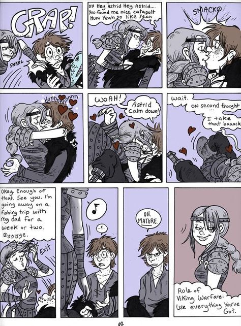 2 Hiccup And Astrid Comics, Hiccup And Astrid Fan Art Comics, Funny Httyd, Slapped In The Face, Hicks Und Astrid, Httyd Funny, Astrid Hiccup, Hiccup And Toothless, Hiccup And Astrid