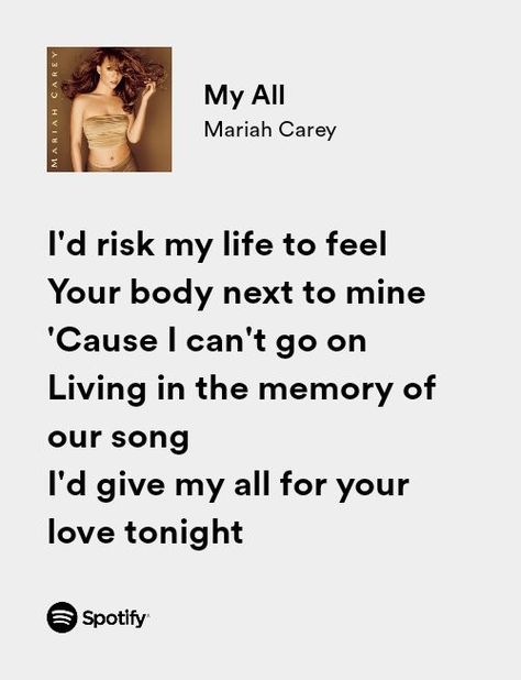 mariah carey my all spotify lyrics