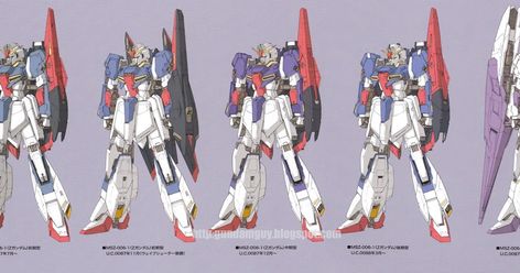 The Evolution of the Zeta Gundam From MSZ-006-1 Zeta Gundam to MSZ-006-3S Zeta Gundam *Click on image to view large size* Gundam Zeta, Mobile Suit Zeta Gundam, Zeta Gundam, Mobile Suit, Gundam, Large Size, Evolution, Quick Saves