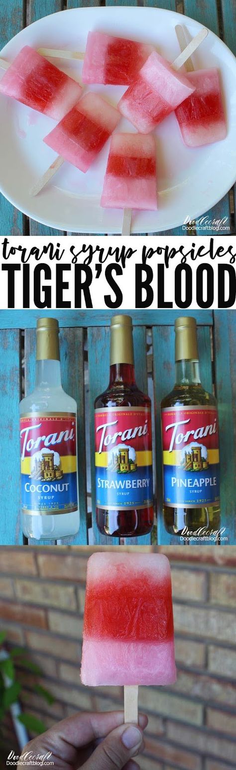 Tigers Blood Water Recipe, Tigers Blood Syrup Recipe, Sno Cone Syrup Recipe, Sno Cone Syrup, Snow Cones Recipes, Flavored Water Drinks, Sno Cones, Pineapple Strawberry, Coconut Syrup