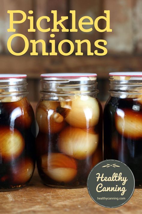 Healthy Canning, Pickle Onions Recipe, Pickle Appetizers, Malt Vinegar, Pickle Recipes Homemade, Pickle Vodka, Home Canning Recipes, Homemade Pickles, Pickled Veggies