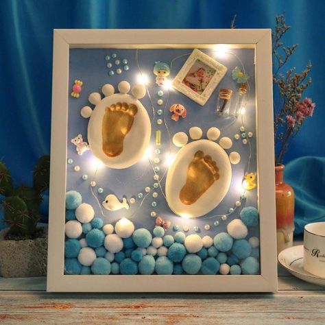 Diy Bebe, Photo Frame Gift, Baby Frame, Foot Print, Foto Baby, Beautiful Memories, Baby Diy, Baby Memories, Style Photo