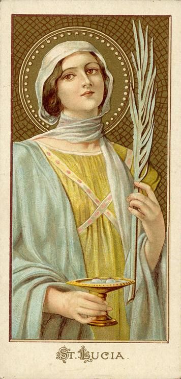 St Lucy, Santa Lucia Day, True Winter Color Palette, Roman Catholic Art, Saint Lucy, Religious Pictures, Winter Color Palette, All Saints Day, Catholic Images