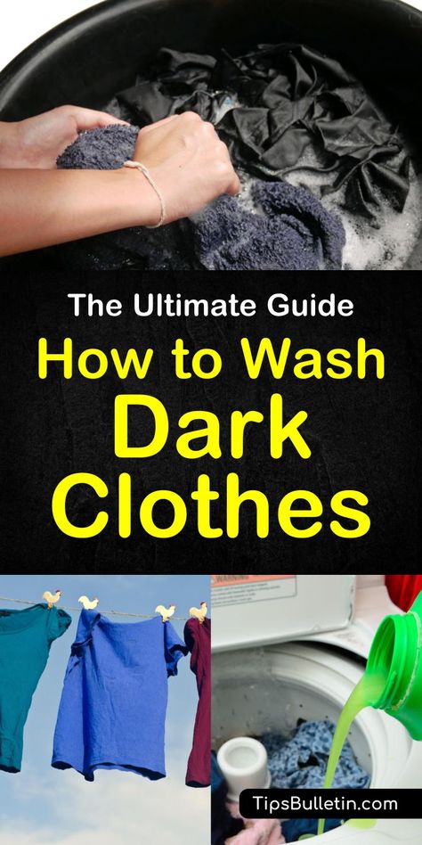 How to Wash Dark Clothes - including tips on washing jeans or more delicate dark fabric. With tips on how to keep black clothes from fading.#washing #dark #laundry Cleaning Painted Walls, Deep Cleaning Tips, Laundry Hacks, Clean Dishwasher, Toilet Cleaning, Diy Cleaners, Simple Life Hacks, House Cleaning Tips, Spring Cleaning