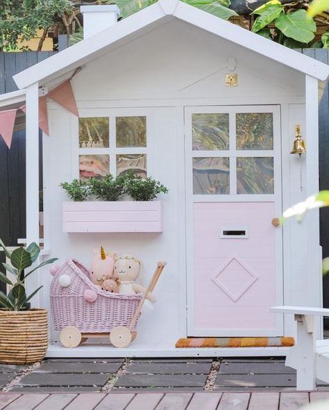 Jillian║Mum style on Instagram: "Welcome to our cubby café! A cozy seat inside or maybe a bit of outdoor dining - What would you pick? 🙃 This cubby has something for everyone. A spot to read, play, pretend, hang and just have fun…. No wonder I can’t drag this girl out of here! 😆🙈 Here is a list of the products: Millie cubby house, Carport, Flower box, Chimney & Shelf @hideseekkids Adirondack Chair and Picnic table @hideseekkids Gingham Wall paper @blond.noir & @minniemeinteriors -Paint ( Millie Cubby House, Inside Cubby House Ideas, Cubby House Interior, Diy Cubby House, Gingham Wall, Cubby House Ideas, Playhouse Interior, Kids Cubby, Kids Cubby Houses