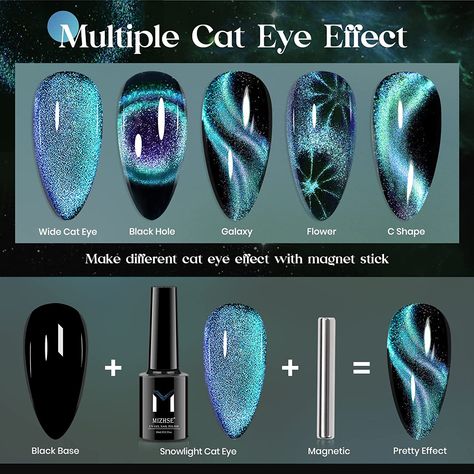 Short Stilleto Nails Cat Eye, Magnetic Dip Nails, Galaxy Nail Art Cat Eye, Long Acrylic Nails Cat Eye, Cat Eye Witch Nails, Firework Cat Eye Nails, Glow In The Dark Cat Eye Nails, Magnetic Sparkle Nails, Cat Eye Space Nails