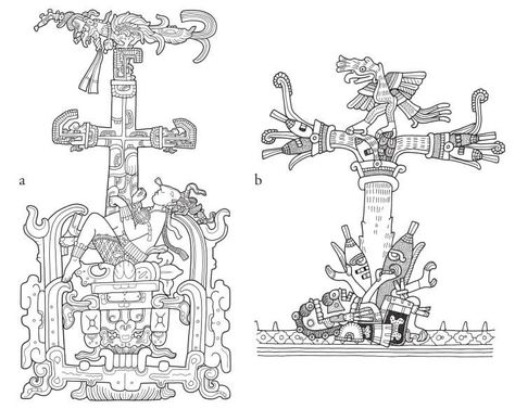 Mayan Sculpture, Aztec Serpent, Mayan Mythology, Cocoa Tree, Mayan Glyphs, Tree Drawings, Mayan Tattoos, Mexican Art Tattoos, Procreate Ipad Tutorials