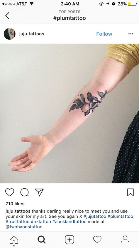 Plum Tattoo Fruit, Plum Tattoo, Fruit Tattoo, Forearm Sleeve, Plum Fruit, Forearm Sleeve Tattoos, Bad Decisions, Future Tattoos, Tattoos And Piercings