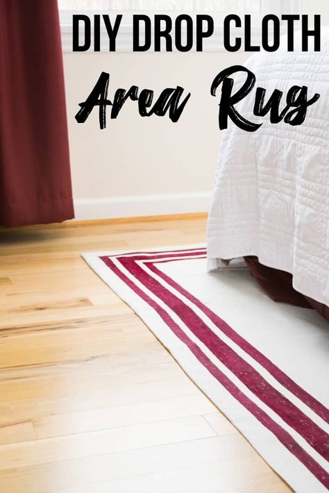 DIY Drop Cloth Area Rug Painting On Canvas Drop Cloth, Drop Cloth Rug Diy Outdoor, Diy Canvas Rug Drop Cloths, Diy Floor Cloth Painted Canvas, Camper Bedding, Painted Canvas Floor Cloths, Drop Cloth Rug, Painters Cloth, Diy Clothes Tutorial