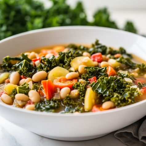 Tuscan White Bean Kale Soup Toasted Cheese Sandwich, White Bean Soup With Kale, Bean Soup With Kale, Bean Kale Soup, White Bean Kale, Tuscan White Bean Soup, White Bean Kale Soup, Toasted Cheese, Soup With Kale