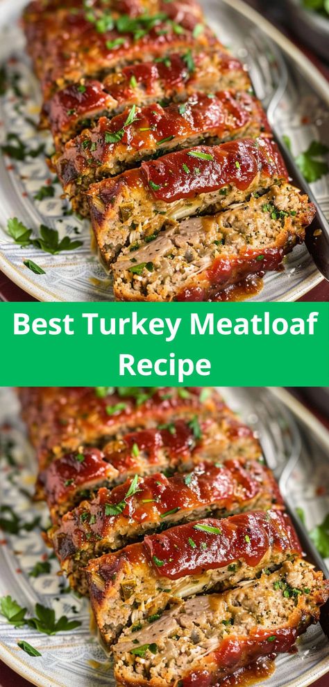 This Best Turkey Meatloaf recipe offers a delicious, healthier alternative to traditional meatloaf. Made with lean turkey and infused with a blend of herbs and spices, it's moist, flavorful, and sure to satisfy the whole family. Lean Meatloaf Recipe, Stovetop Turkey Meatloaf, Meatloaf Recipes Ground Turkey, Ground Turkey Meatloaf Recipes Healthy, Meatloaf With Turkey Meat, Best Turkey Meatloaf Recipes, Turkey And Beef Meatloaf, Meatloaf Recipes Turkey, Turkey Meatloaf With Spinach