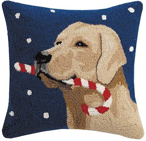 Golden Lab, Hook Pillow, Pillow Pets, Golden Labs, Hooked Pillow, Yellow Labrador Retriever, Rug Hooking Patterns, Hooked Wool, Needle Embroidery