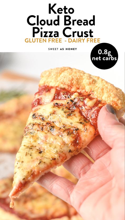 Dairy Free Keto Pizza Crust, Cloud Bread Ideas, Cloud Pizza Crust, Cloud Bread Pizza Crust, Keto Recipes No Dairy, Keto No Dairy, Vegan Cloud Bread Recipe, Cloud Pizza, Dairy Free Cloud Bread