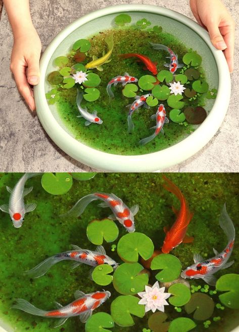 3D Resin ArtDongs Design Art on Etsy - art,resin,koi,etsy Rezin Epoxi, Resin Koi Pond, 3d Resin Art, Asian Inspired Decor, Koi Art, Layer Paint, Flower Pot Crafts, Resin Art Painting, Afrocentric Art