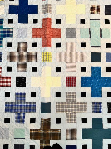 Memory Quilt Made From Dad's Button Down Shirts Deposit (Download Now) - Etsy Memory Shirts Ideas, Memory Blankets From Shirts, Memorial Quilts From Clothes, Memory Quilts From Clothes Men, Memory Quilts From Clothes, Keepsake Quilt, Plaid Quilts, Family Quilt, Charity Quilts