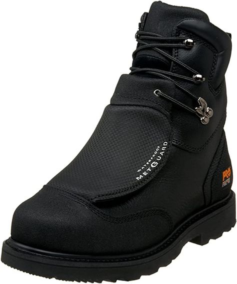 Amazon.com | Timberland PRO Men's 53530 8" Metguard Steel-Toe Boot, Black, 8 W | Industrial & Construction Boots Welding Boots, Good Work Boots, Timberland Boots Mens, Yellow Boots, Steel Toe Boots, Timberland Pro, Steel Toe Work Boots, Best Shoes For Men, Mens Boots Fashion