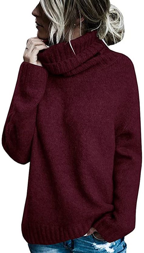 FISACE Womens Oversized Turtleneck Pullover Sweaters Cable Knit Long Sleeve Sweater Tops at Amazon Women’s Clothing store Amazon Sweaters, Knitted Turtleneck, Plus Size Cosplay, Casual Turtleneck, Turtleneck Sweaters, Turtleneck Pullover, Baggy Style, Oversized Turtleneck, Womens Sweaters