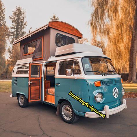 People Are Converting Their Volkswagen Hippy Busses Into RVs with a Whole Second Level Vans Car, Hippy Bus, Kombi Motorhome, Symbol Of Freedom, Volkswagen Type 2, Luxury Motorhomes, Custom Campers, Hippie Bus, Vintage Vehicles