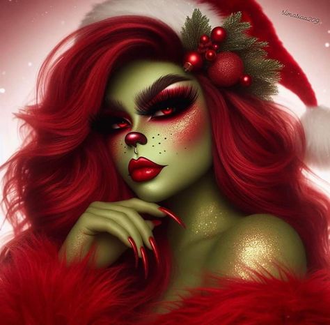 The Grinch Fanart, Christmas Character Art, Grinch Animation, Lady Grinch, Christmas Sucks, Female Grinch, Grinch Pictures, Girl Grinch, The Grinch Pictures