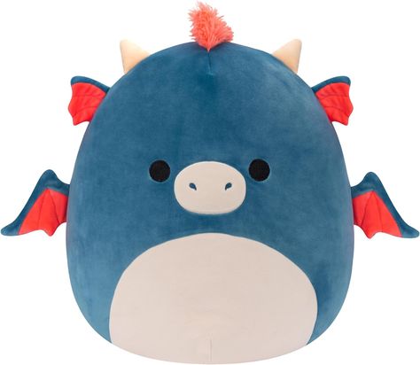 Squishmallows Original 14-Inch Carin Blue Dragon with Orange Mane - Large Ultrasoft Official Jazwares Plush Long Car Rides, Fantasias Halloween, Blue Dragon, Cute Plush, Chipmunks, Shih Tzu, Soft Toy, Stuffed Animals, Soft Plush