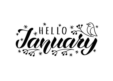 January Lettering, January Photo Challenge, Hello January Quotes, Doodle Google, January Quotes, Hello January, Hello July, Hello August, Ink Lettering